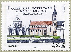 Image du timbre Collégiale Notre-Dame de Melun 1013-2013