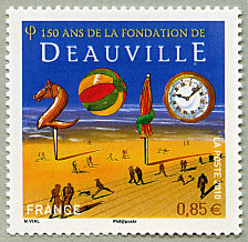 Image du timbre 150 ans de la fondation de Deauville