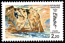 Image du timbre Etretat d'après Delacroix