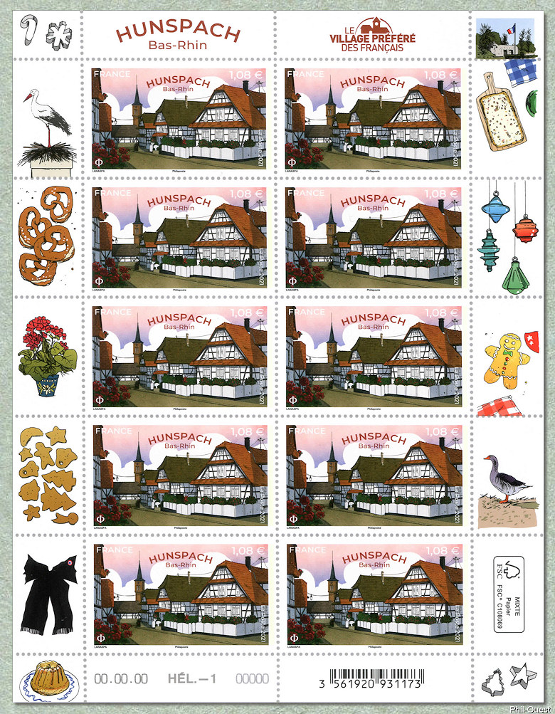 Image du timbre Hunspach - Bas-Rhin