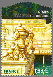Image du timbre Nîmes Jardins de la Fontaine-Sculpture du bassin de Nymphée