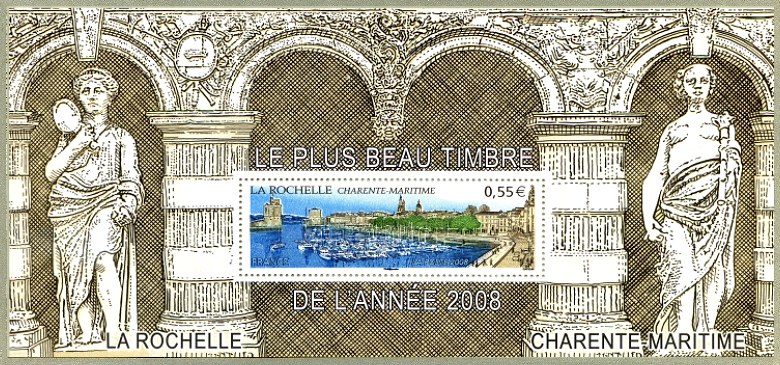 Image du timbre La Rochelle - Charente-Maritime - Le plus beau timbre de l'année 2008