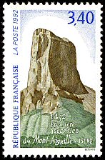 Image du timbre 1492 première ascension du Mont Aiguille - Isère