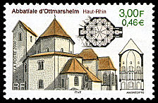 Image du timbre Abbatiale d'Ottmarsheim (Haut Rhin)