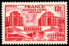 Image du timbre Palais de Chaillot, 12 FAssemblée des Nations Unies - Paris 1948