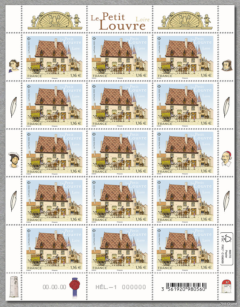 Image du timbre Le Petit Louvre - Loire - Feuille de 15 timbres