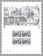 Affiche avec 4 timbres «Vue de Paris 1950»