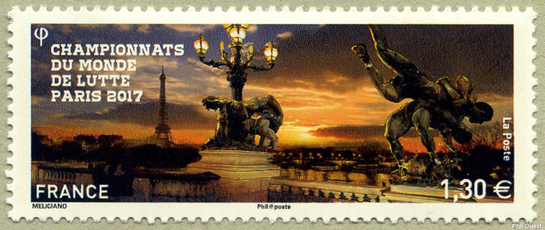 Image du timbre Championnats du monde de lutte Paris 2017