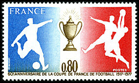 Image du timbre 60ème anniversaire de la Coupe de France de Football 1917-1977