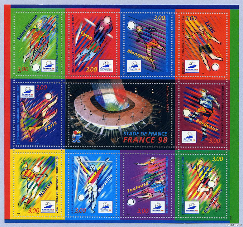 Image du timbre Coupe du Monde de Foot-Ball - France 98