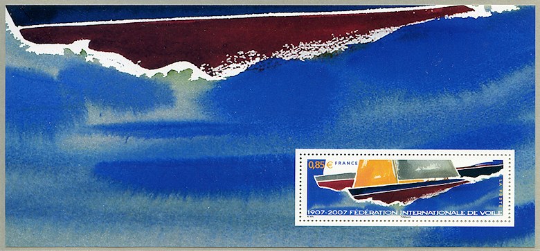 Image du timbre Souvenir philatélique de la Fédération internationale de voile 1907-2007