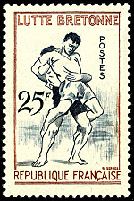 Image du timbre Lutte bretonne ou «Gouren»