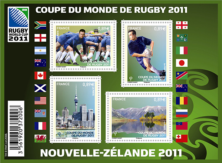 Image du timbre Coupe du monde de rugby-Nouvelle-Zélande 2011