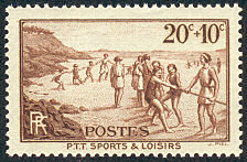 Image du timbre Sports et Loisirs - jeux de plageAssociations sociales et sportives des PTT