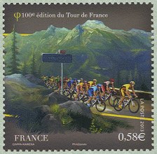 Image du timbre Le Tour à l'Alpe d'Huez