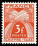 Image du timbre Chiffre-taxe  type gerbes 3 F brun-orange