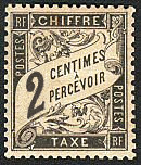 Image du timbre Chiffre-taxe type banderole 2c noir