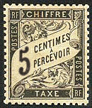 Image du timbre Chiffre-taxe type banderole 5c noir