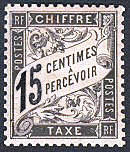 Image du timbre Chiffre-taxe type banderole 15c noir