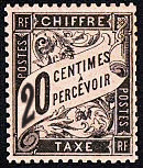 Image du timbre Chiffre-taxe type banderole 20c noir