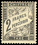 Image du timbre Chiffre-Taxe banderole 2F noir