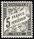 Image du timbre Chiffre-Taxe banderole 5F noir