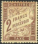 Image du timbre Chiffre-Taxe banderole 2F brun
