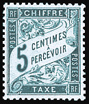 Image du timbre Chiffre-taxe type banderole 5c bleu