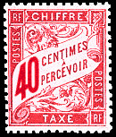 Image du timbre Chiffre-taxe type banderole 40c rose