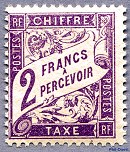 Image du timbre Chiffre-taxe type banderole 2F violet