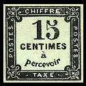 Image du timbre Timbre taxe 15 centimes à percevoir typographié