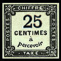 Image du timbre Timbre taxe 25 centimes à percevoir typographié