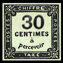 Image du timbre Timbre taxe 30 centimes à percevoir typographié