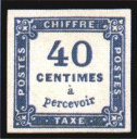 Image du timbre Timbre taxe 40 centimes à percevoir typographié