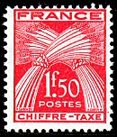 Image du timbre Chiffre-taxe type gerbes 1F50 rouge