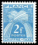 Image du timbre Chiffre-taxe type gerbes 2F bleu-vert