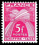 Image du timbre Chiffre-taxe  type gerbes 5F rose-lilas