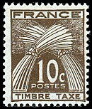 Image du timbre Timbre-taxe type gerbes 10c sépia