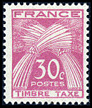 Image du timbre Timbre-taxe  type gerbes 30c lilas-rose