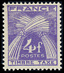 Image du timbre Timbre-taxe type gerbes 4 F violet
