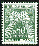 Image du timbre Timbre-taxe, type gerbes, 0F50 vert foncé