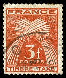 Image du timbre Timbre-taxe type gerbes 3F rouge-brun